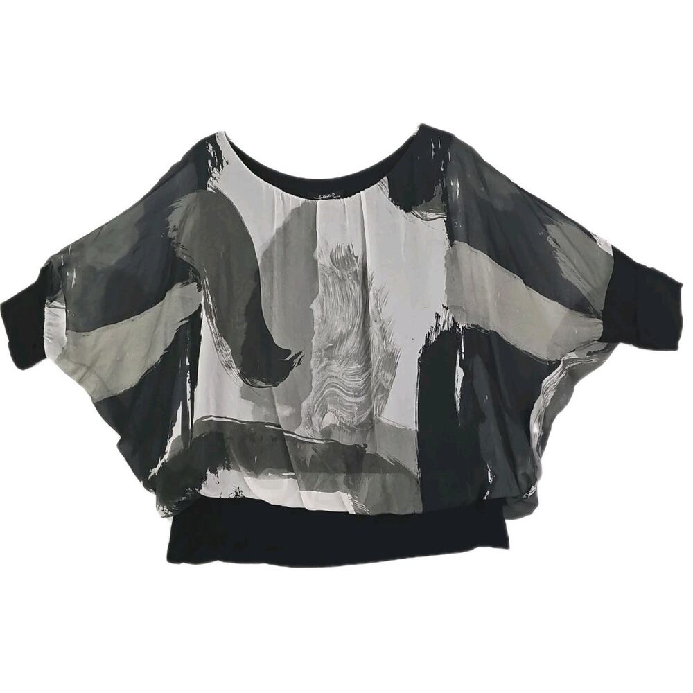 CHARLIE B Black and White Blouse